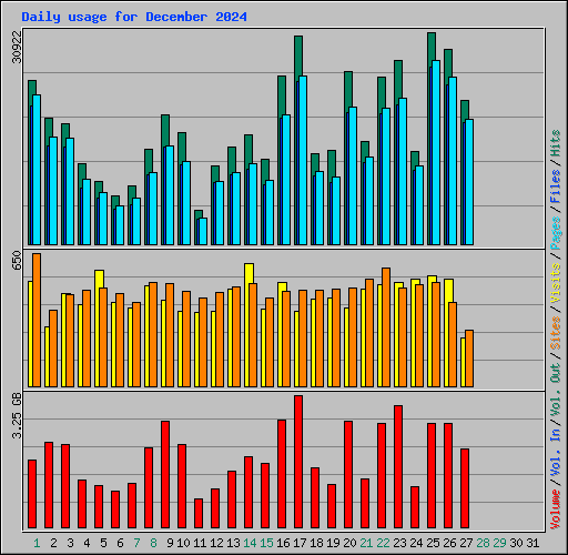 Daily usage for December 2024